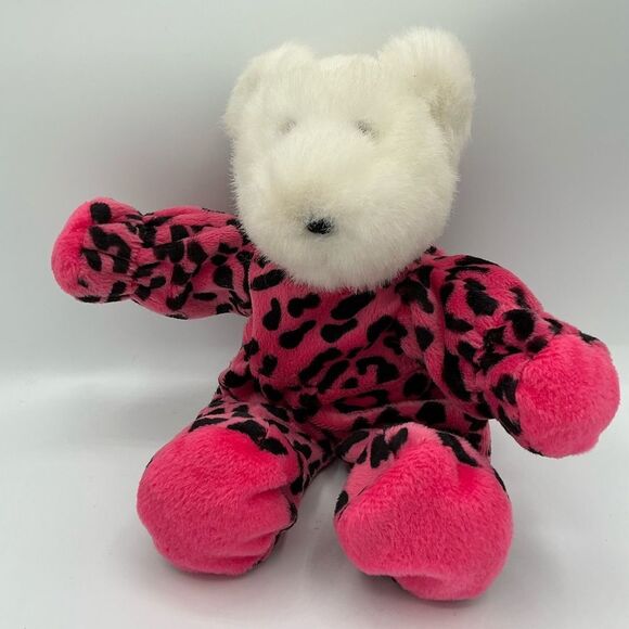 Zardi Pink and Black Leopard Print Plush Bear - Picture 1 of 6